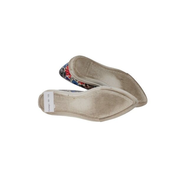 Miu Miu Floral Printed Slip On Sneakers US 6 EU 36 Blue Pink Patent Leather - Picture 11 of 11